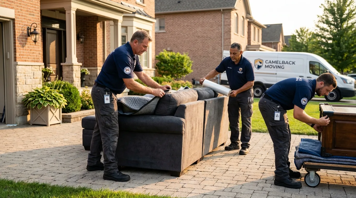 Large estate moving crew wrapping furniture in Williamsport, MD